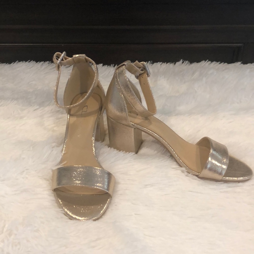 Chinese Laundry Gold Shimmer Heels sz 6